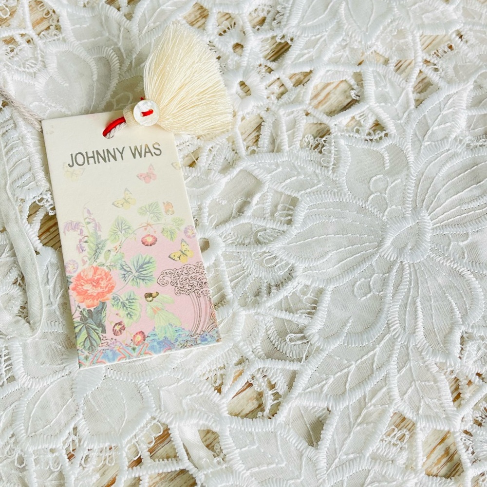 NWT Johnny Was - Garden White Lace Maxi Dress with Keyhole Neckline - Size M - Picture 10 of 15